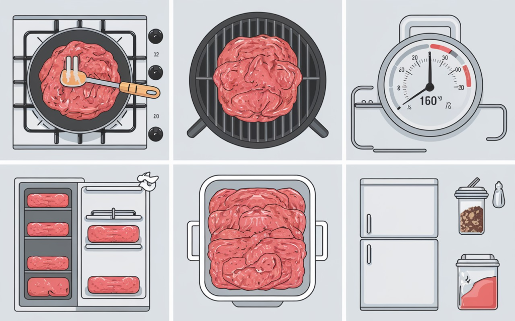 Properly browned ground beef in a skillet, showing even cooking and caramelization for optimal flavor.