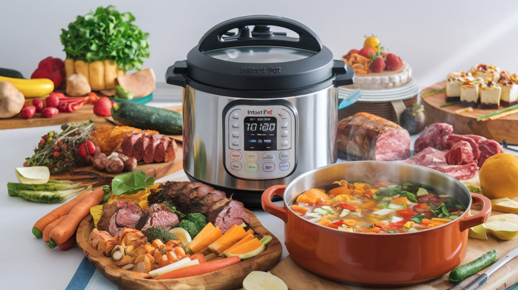 Instant Pot filled with hearty beef stew, showcasing a quick and easy one-pot meal.